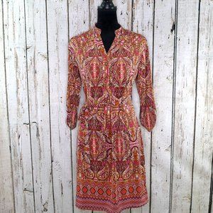 Moroccan tile Print Shift Dress Vibrant Boho